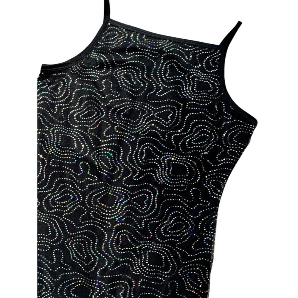 Y2K Clubwear Indie Sleaze Vintage 90s Double Fault Glitter Mesh Slip Dress - M
